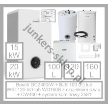 PAKIET BOSCH - GC2300iW...P  +  zasobnik  +  CW400  +  system kominowy 2581