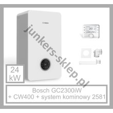 PAKIET BOSCH - GC2300iW 24C  +  CW400  +  system kominowy 2581