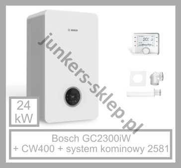PAKIET BOSCH - GC2300iW 24C + CW400 + system kominowy 2581