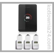ZESTAW BOSCH EASY CONTROL- Regulator EasyControl CT200  +  3 głowice - czarny