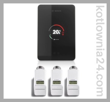 ZESTAW BOSCH EASY CONTROL- Regulator EasyControl CT200 + 3 głowice - czarny