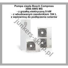 PAKIET MONOENERGETYCZNY - BOSCH COMPRESS 3000 AWS MS - z grzałką elektryczną i zasobnikiem 184 L