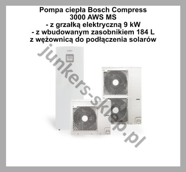 PAKIET MONOENERGETYCZNY - BOSCH COMPRESS 3000 AWS MS - z grzałką elektryczną i zasobnikiem 184 L