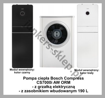 PAKIET MONOENERGETYCZNY - BOSCH COMPRESS CS7000i AW ORM - z grzałką elektryczną i zasobnikiem 190 L