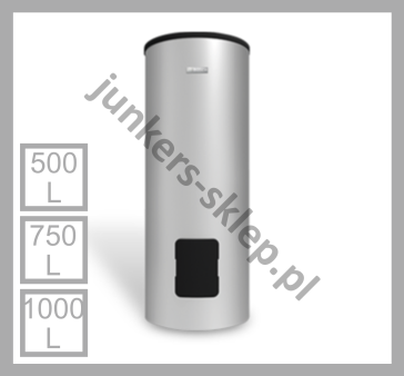 ZASOBNIK JUNKERS CWU - W... -5P1.. srebrny, cylindryczny, stojący 500 L / 750 L / 1000 L