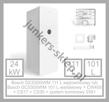 PAKIET BOSCH - GC5300iWM + CW400 + system kominowy 2581